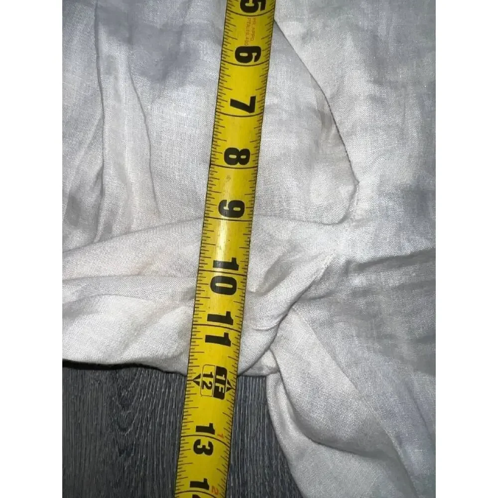 Peter Elliot Pants linen side button White Sz 44 A006993